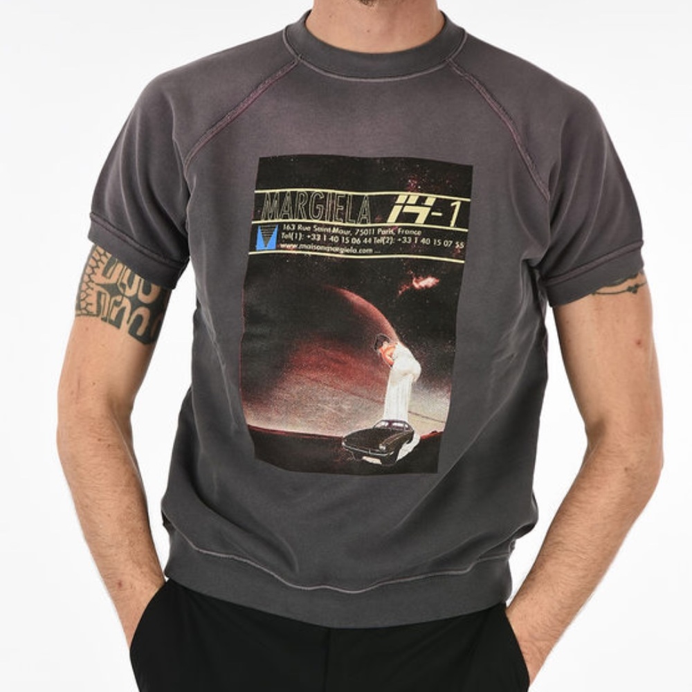 Maison Margiela Graphic Print Short Sleeve Sweat - Picture 3 of 6